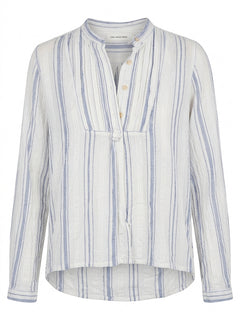 Isabel Marant Étoile Striped Cotton Blouse - White & Blue Size 40 - Image 1