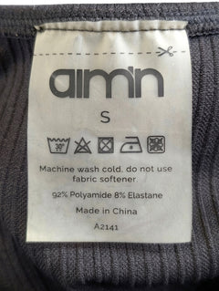 Aim'n Ribbed Activewear Crop Top Black Size S - Image 2