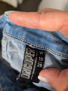 Dricoper Denim High-Rise Skinny Jeans Blue Raw Hem Size 10 - Image 2