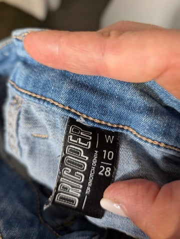 Dricoper Denim High-Rise Skinny Jeans Blue Raw Hem Size 10 - Image 2