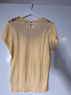 King Louie Knit Top Yellow Chevron Pattern XL - Image 2