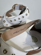 Bared Footwear White Leather Grommet Ankle Strap Flats EU 35 - Image 4