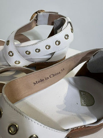 Bared Footwear White Leather Grommet Ankle Strap Flats EU 35 - Image 4