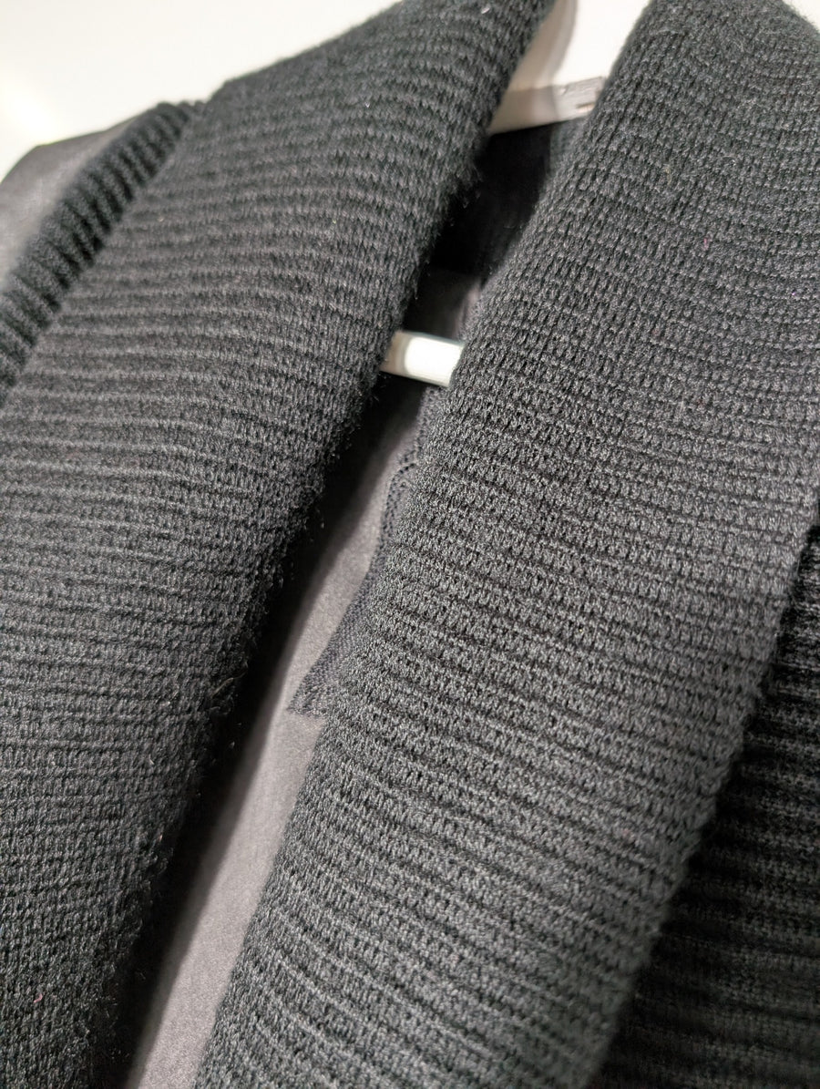 MM6 Maison Margiela Leather and Knit Open Front Vest Black Size 6 - Image 3