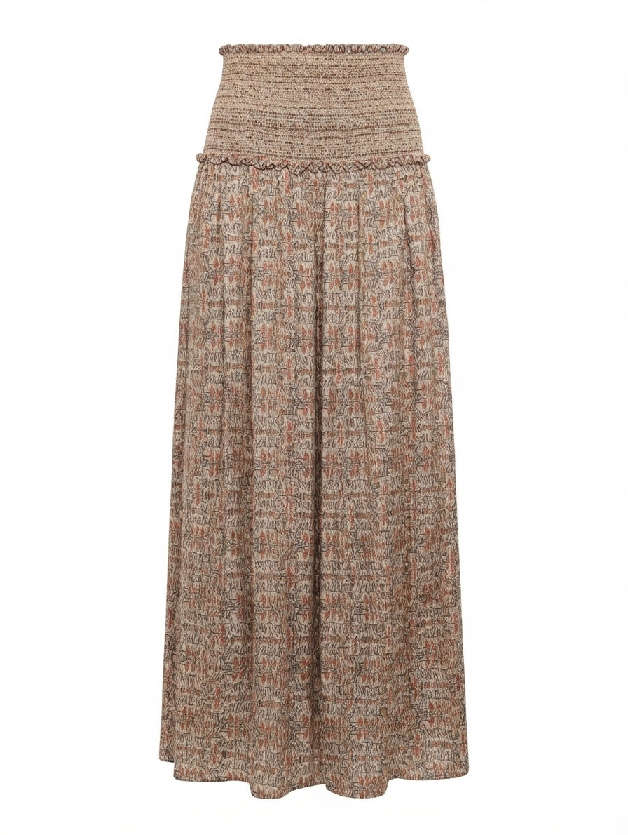 Isabel Marant Silk Smocked Maxi Skirt Multicolour Size 36 - Image 1