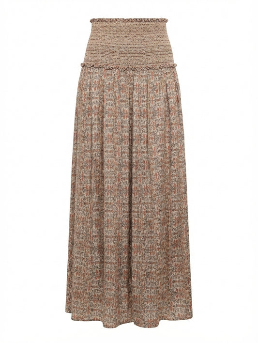 Isabel Marant Silk Smocked Maxi Skirt Multicolour Size 36 - Image 1