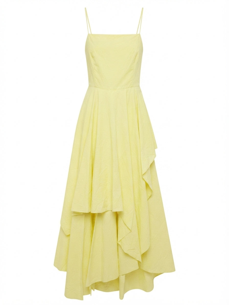 Ginger & Smart Asymmetric Midi Dress Yellow Size 6 - Image 1