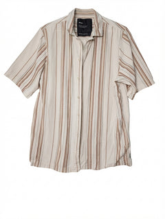 Afends Striped Short Sleeve Shirt Men's Size L - Image 1