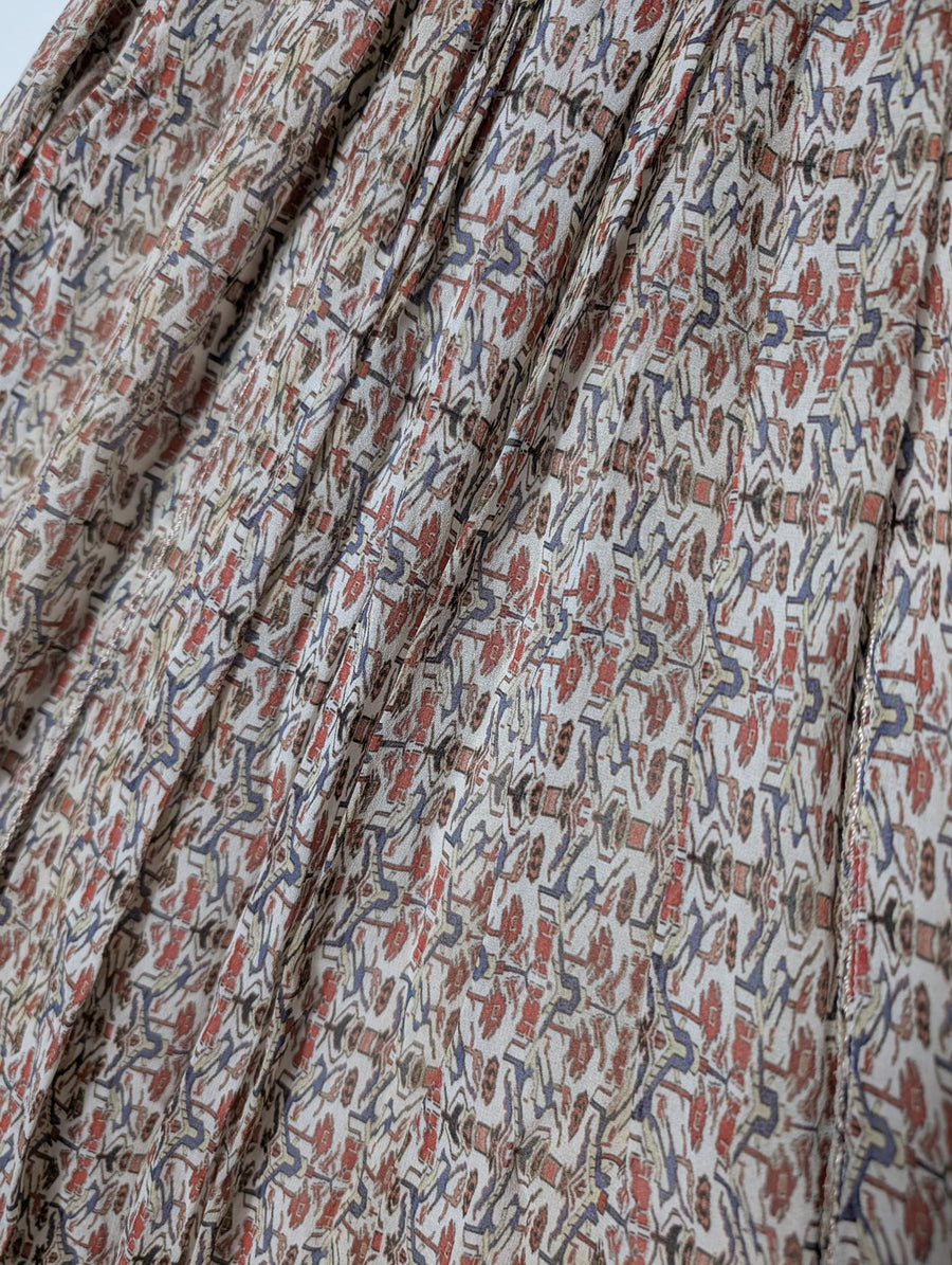 Isabel Marant Silk Smocked Maxi Skirt Multicolour Size 36 - Image 2
