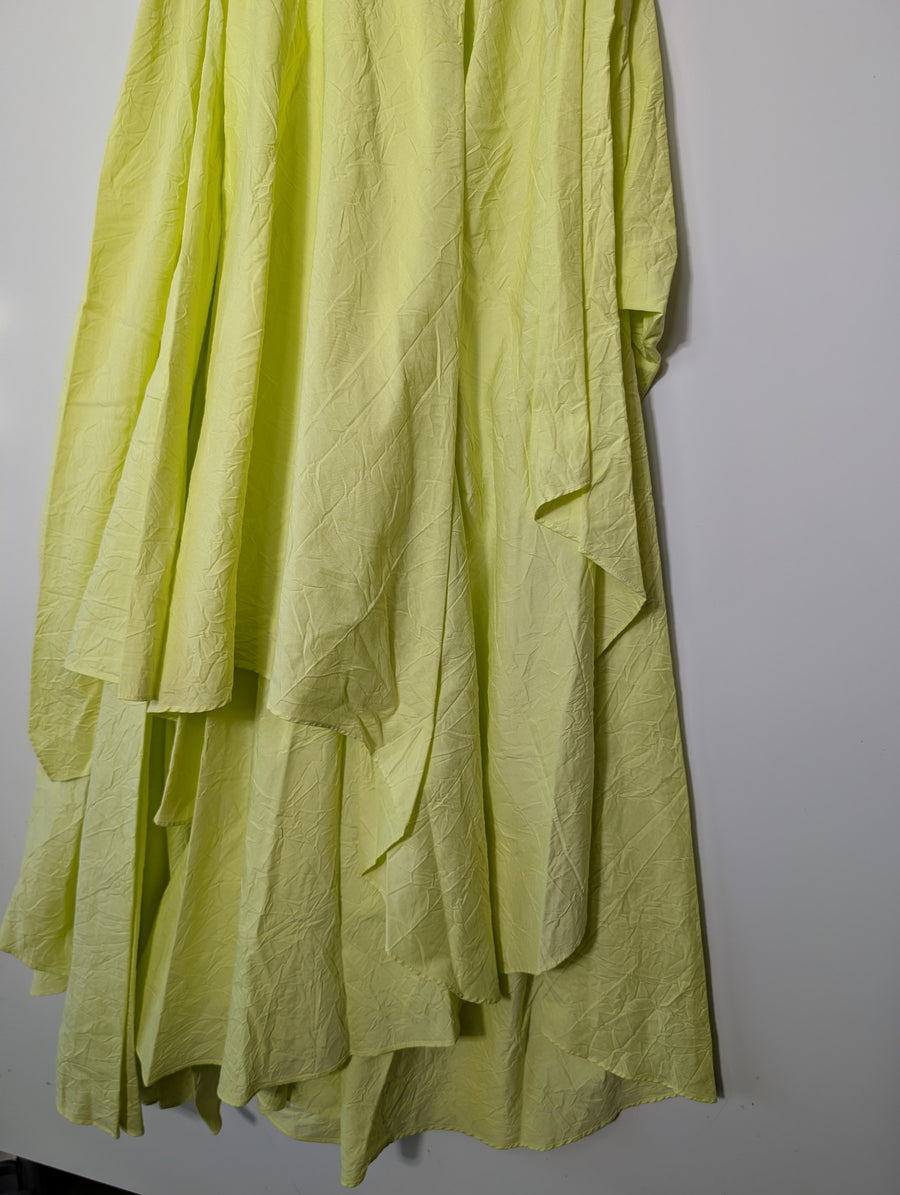 Ginger & Smart Asymmetric Midi Dress Yellow Size 6 - Image 2