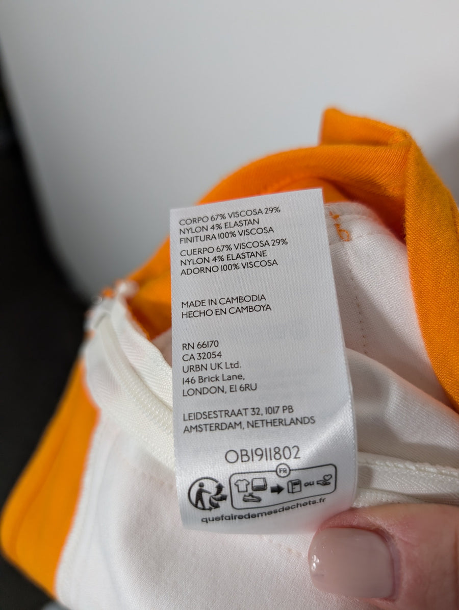 Maeve by Anthropologie Striped Mini Skirt White and Orange Size XL - Image 9