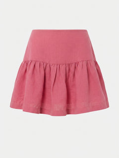 Country Road Organic French Linen Ruffle Mini Skirt Pink Size 12 - Image 1