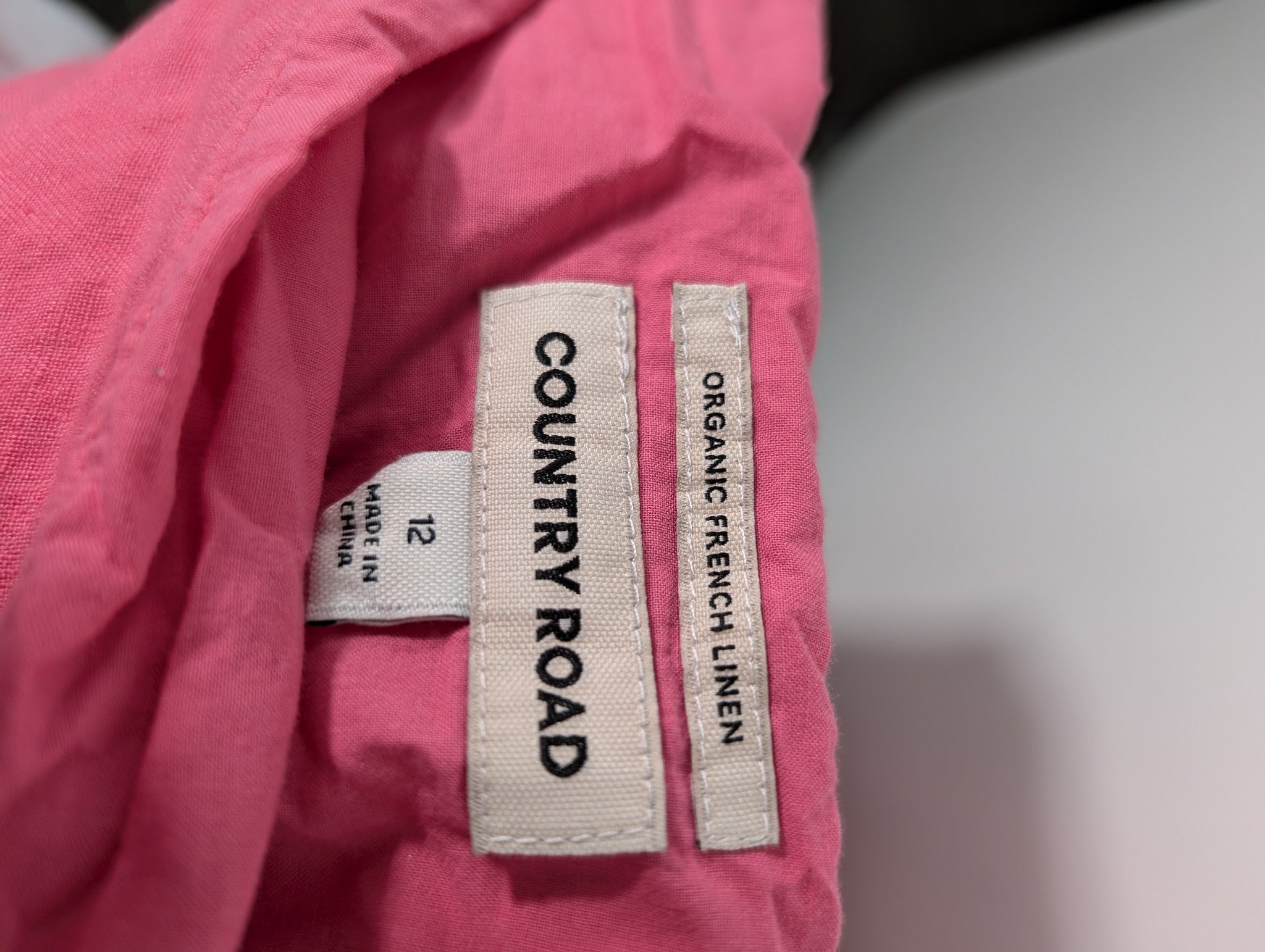 Country Road Organic French Linen Ruffle Mini Skirt Pink Size 12 - Image 4
