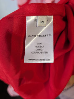 HANSEN&GRETEL Floral Ruffle Wrap Dress Red Pink Size S - Image 7