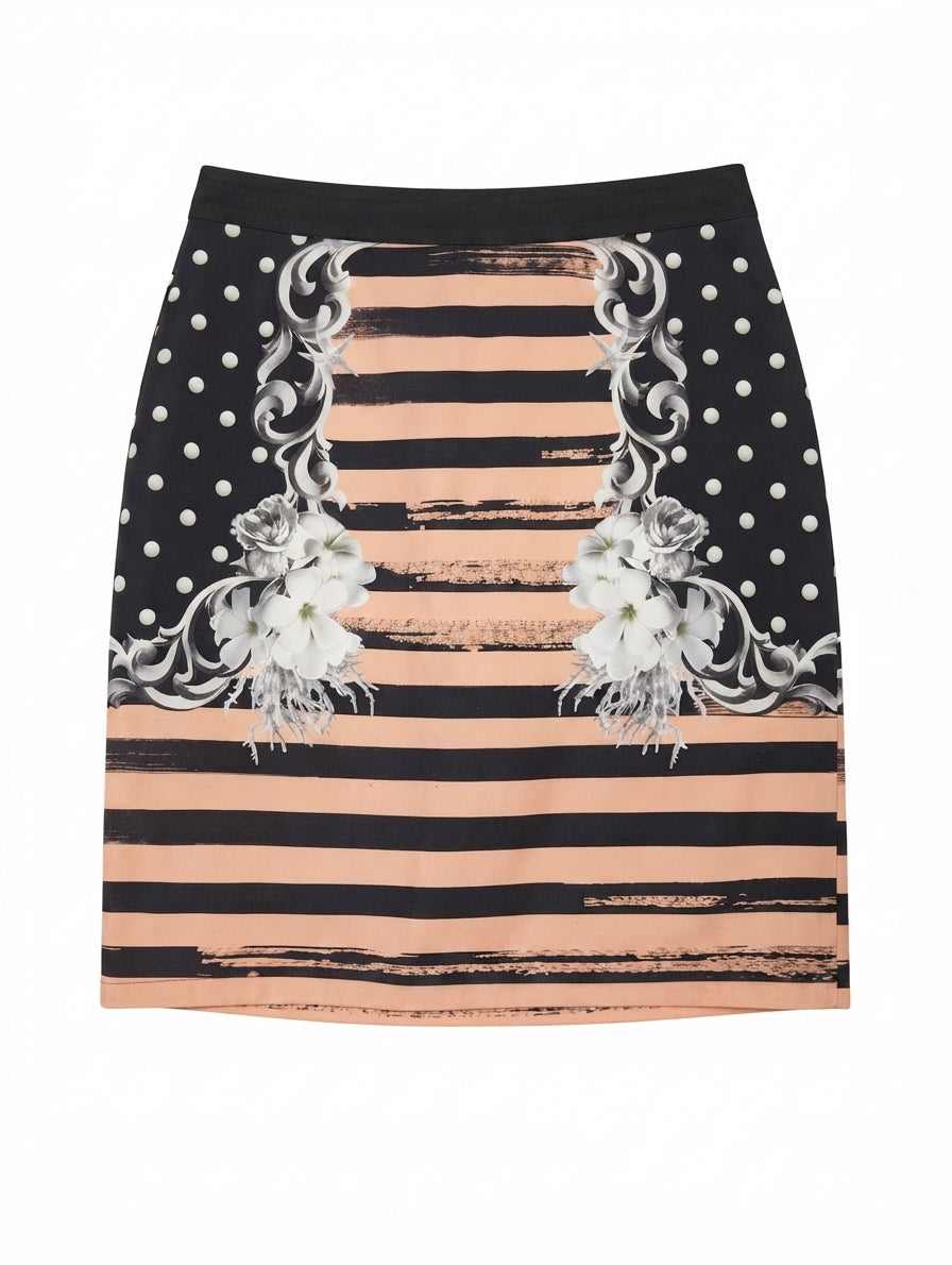 Emma Cook Floral Polka Dot Striped Skirt Size 10 - Image 1