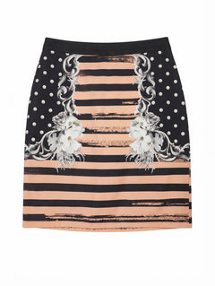 Emma Cook Floral Polka Dot Striped Skirt Size 10 - Image 1