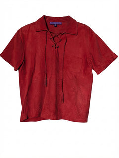 Ralph Lauren Collection Suede Lace-Up Shirt Red Size 10 - Image 1