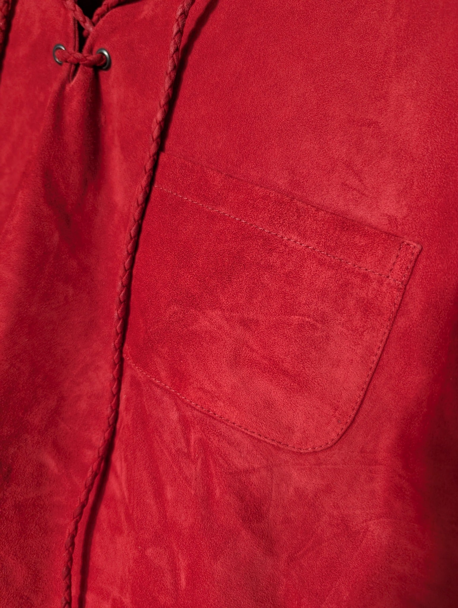 Ralph Lauren Collection Suede Lace-Up Shirt Red Size 10 - Image 2