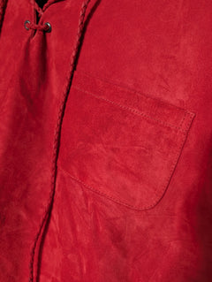 Ralph Lauren Collection Suede Lace-Up Shirt Red Size 10 - Image 2