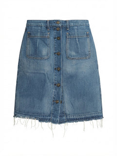 Rag & Bone Denim Button-Front Mini Skirt Blue Size 30 - Image 1