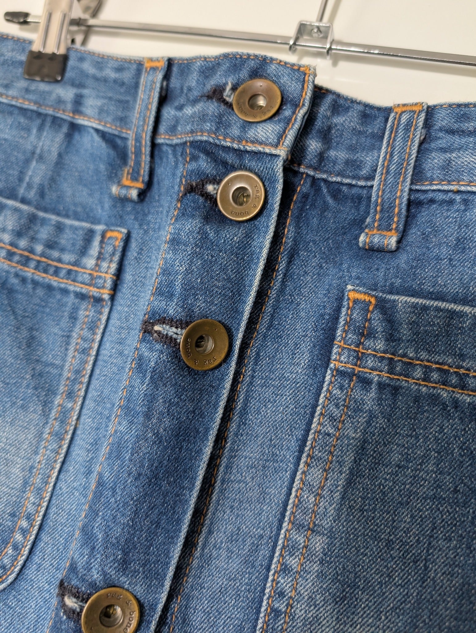 Rag & Bone Denim Button-Front Mini Skirt Blue Size 30 - Image 2