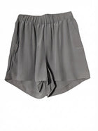 Grana Silk Elastic Waist Shorts Grey Women's Size Small - Image 1
