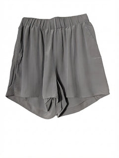 Grana Silk Elastic Waist Shorts Grey Women's Size Small - Image 1