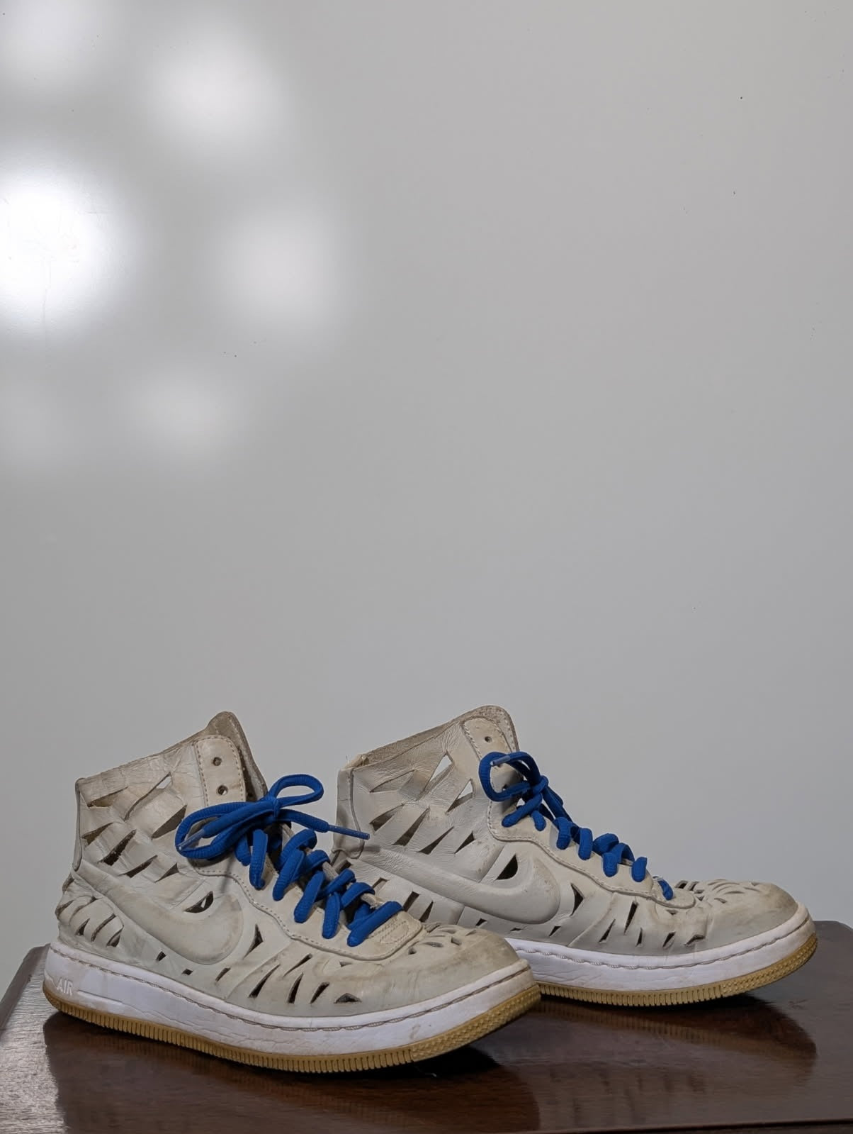 Nike Air Force 1 High '07 LV8 Laser Cut-Out Sneakers White US 6 - Image 3