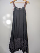 Lee Mathews Silk Chiffon Ruffle Hem Slip Dress Black Size 1 - Image 4