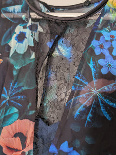 GINGER&SMART Floral Midi Dress Black Blue Pink Size 8 - Image 3