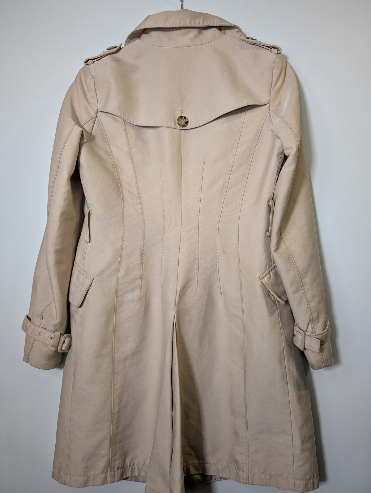 Loverich Collarless Blazer Beige Gold Button Detail Size 11 - Image 11