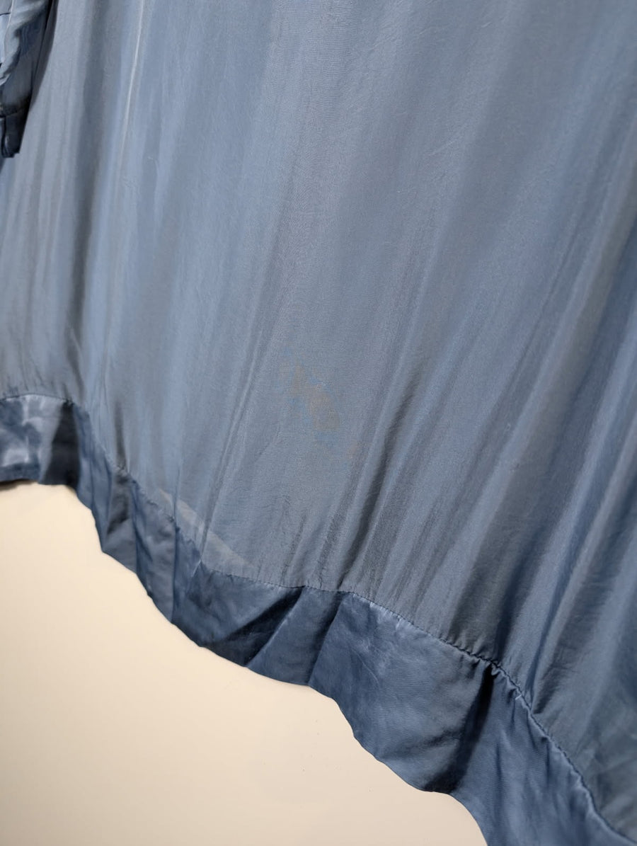 B.yu Silk Blend Oversized Blouse Blue Size M - Image 6
