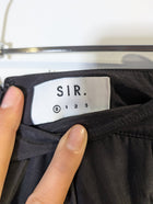 SIR. Wide Leg Trousers Black Silk Front Seam Detail Size 0 - Image 11