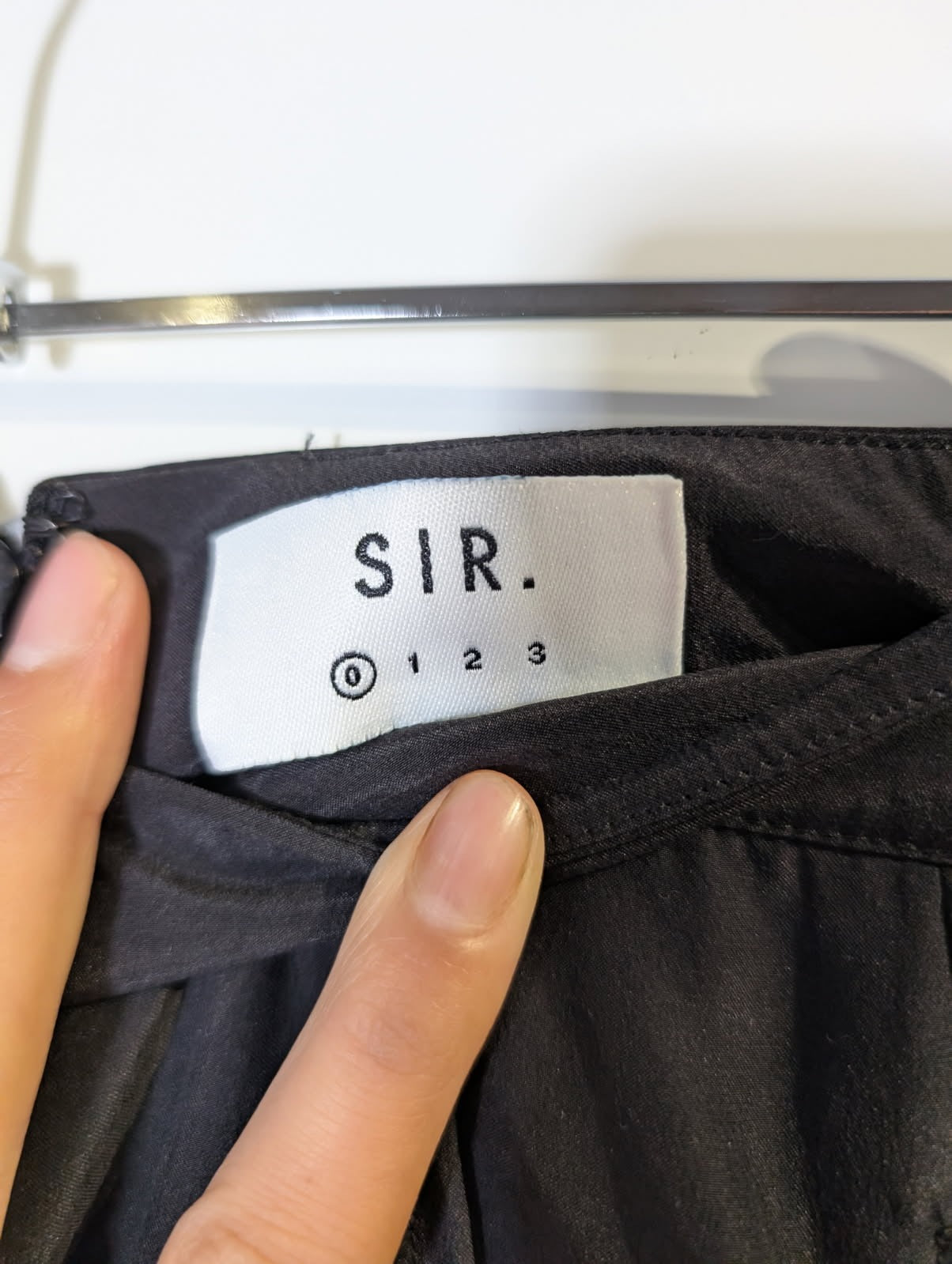 SIR. Wide Leg Trousers Black Silk Front Seam Detail Size 0 - Image 11