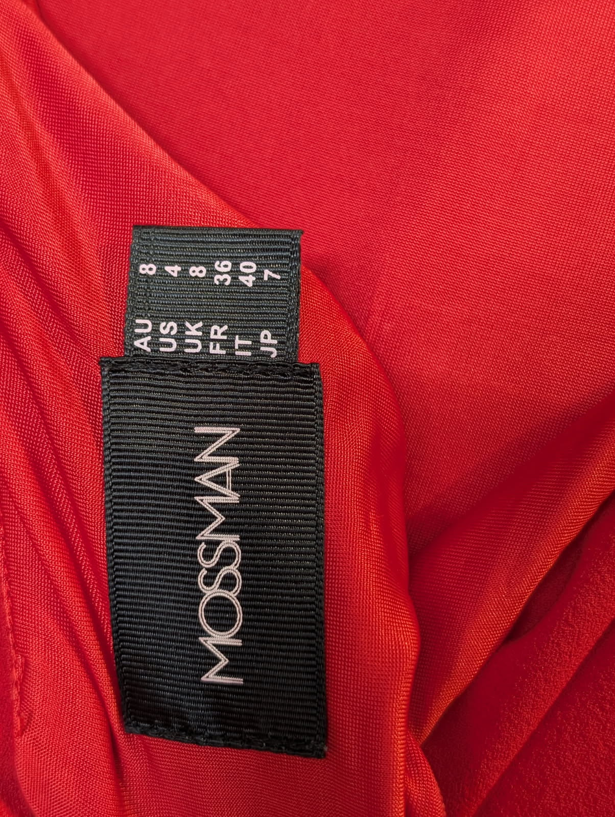 Mossman Red Mock Neck Mini Dress With Flared Sleeves AU 8 - Image 2