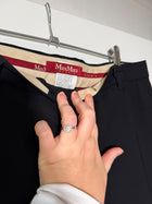 Max Mara Studio Virgin Wool Dress Trousers Black US 8 / UK 10 - Image 2