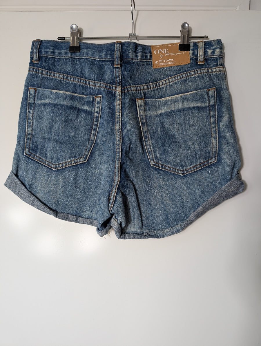 One Teaspoon Bandits Denim Shorts Blue Size 26 - Image 4