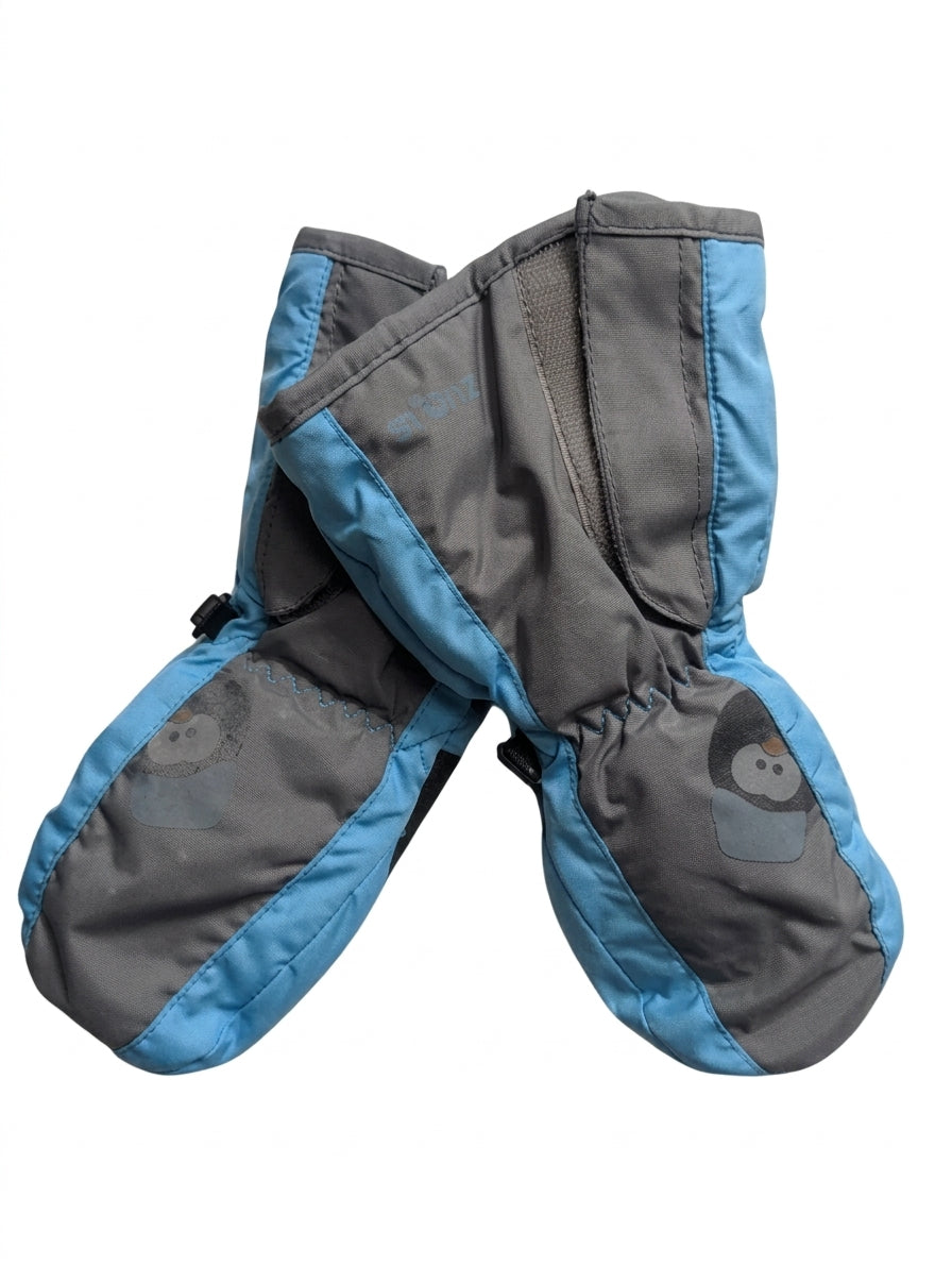 Stonz Toddler Mittens Blue and Grey Snow Ski Mitts Size 2 - Image 1