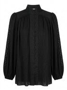 Zimmermann Victorian-Style Pleated Blouse Black Size 1 - Image 1