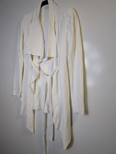 Scanlan Theodore Crepe Knit Waterfall Jacket Cream - Image 4