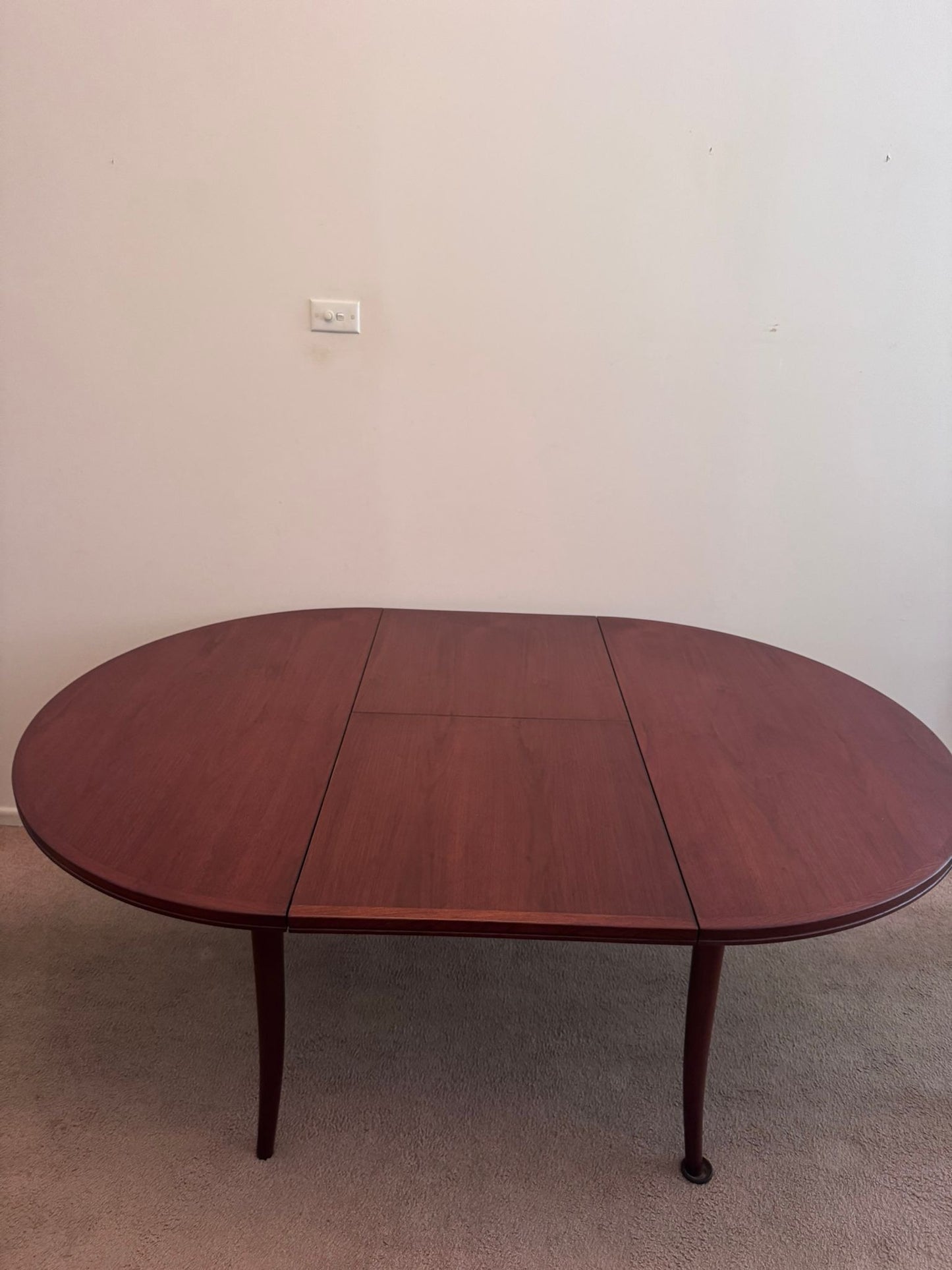 Mid-Century Modern Round Dining Table and Four Chairs Set - Walnut Finish - Image 12