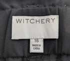 Witchery High-Waisted Belted Trousers Black Women's Size 16 - Image 3