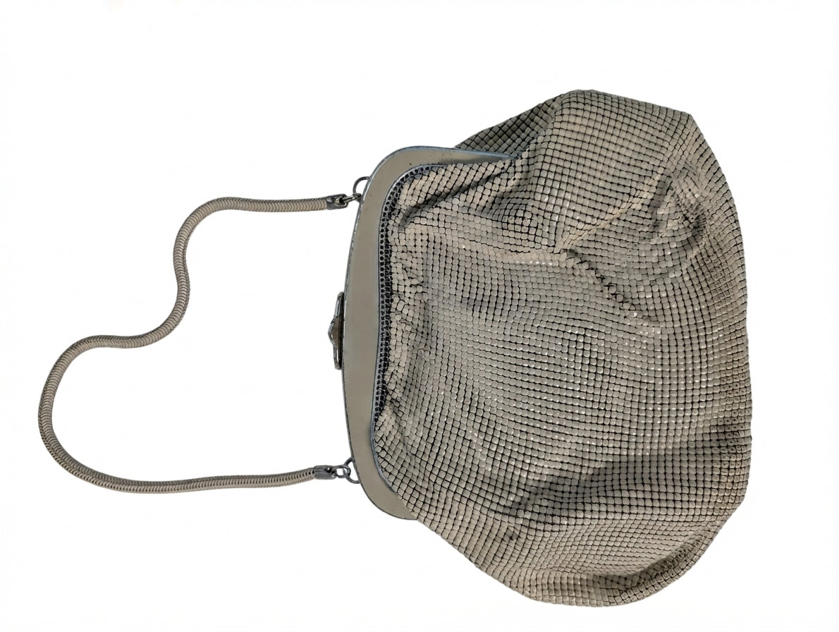 Glomesh Vintage Mesh Clutch Handbag Cream - Image 1