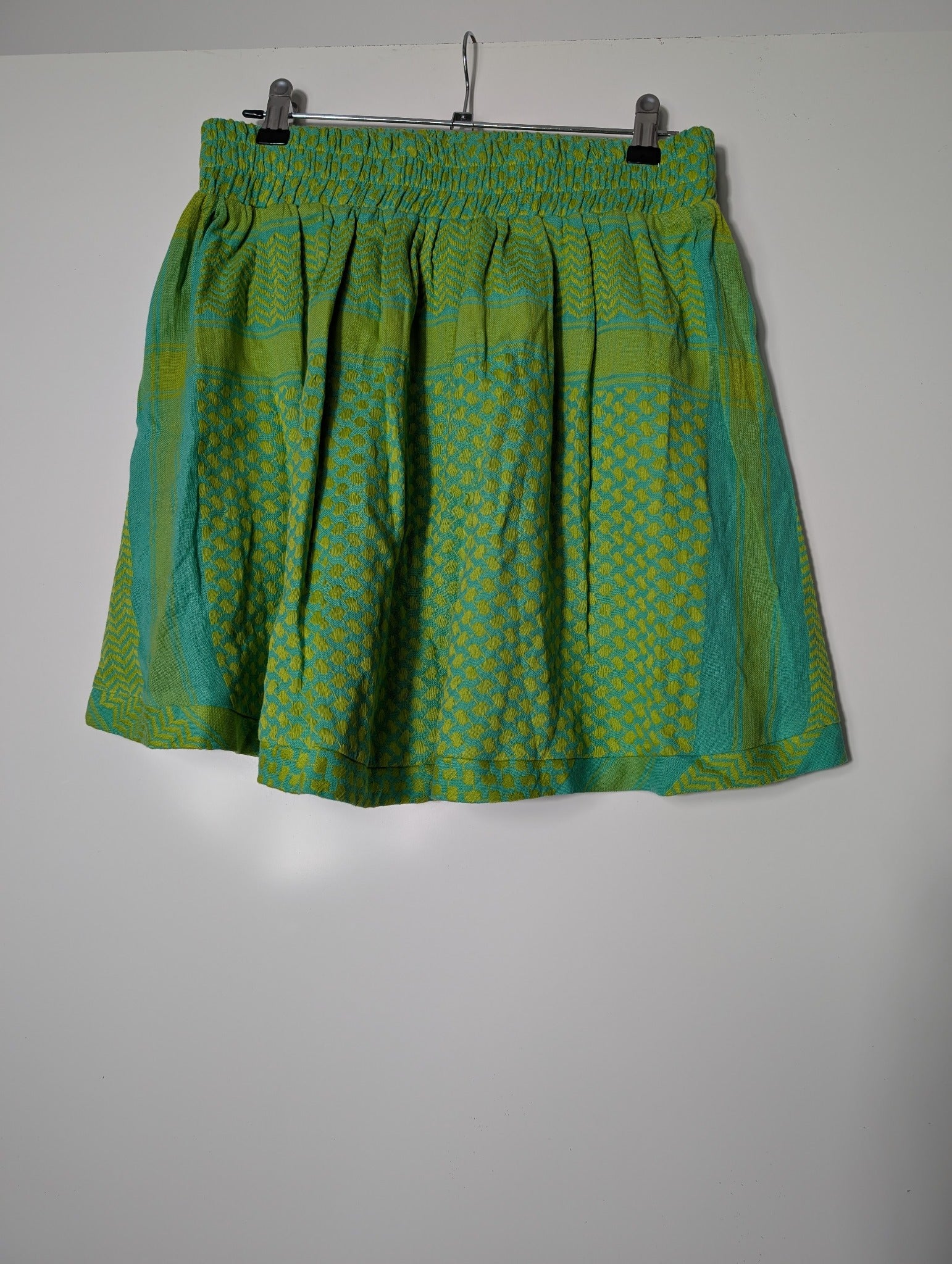 Cecilie Copenhagen Keffiyeh Print Mini Skirt Green Size S - Image 4