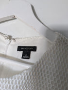 Ann Taylor Fit and Flare Dress White Sleeveless Textured Mesh Panel Size 6 - Image 4
