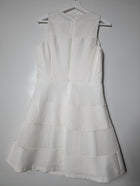 Ann Taylor Fit and Flare Dress White Sleeveless Textured Mesh Panel Size 6 - Image 5