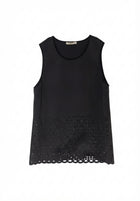 Thurley Sleeveless Top Black Laser Cut Women's Size 12 - Image 1
