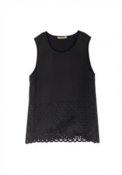 Thurley Sleeveless Top Black Laser Cut Women's Size 12 - Image 1