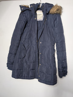 Abercrombie & Fitch Quilted Puffer Jacket Navy Blue Women's Size M - Image 1