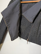 Willow Cropped Zip Jacket Black Textured - Image 3